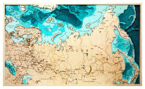 Карта деревянная многослойная "Карта России №1" на заказ